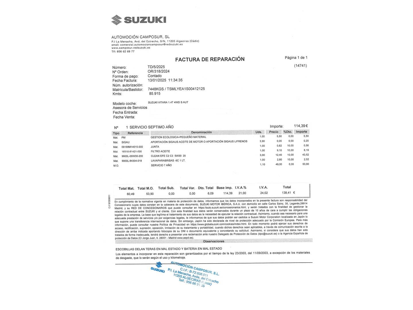 Foto Suzuki Vitara Suzuki Vitara 1.4 Turbo S 4WD 6AT  (140 CV)