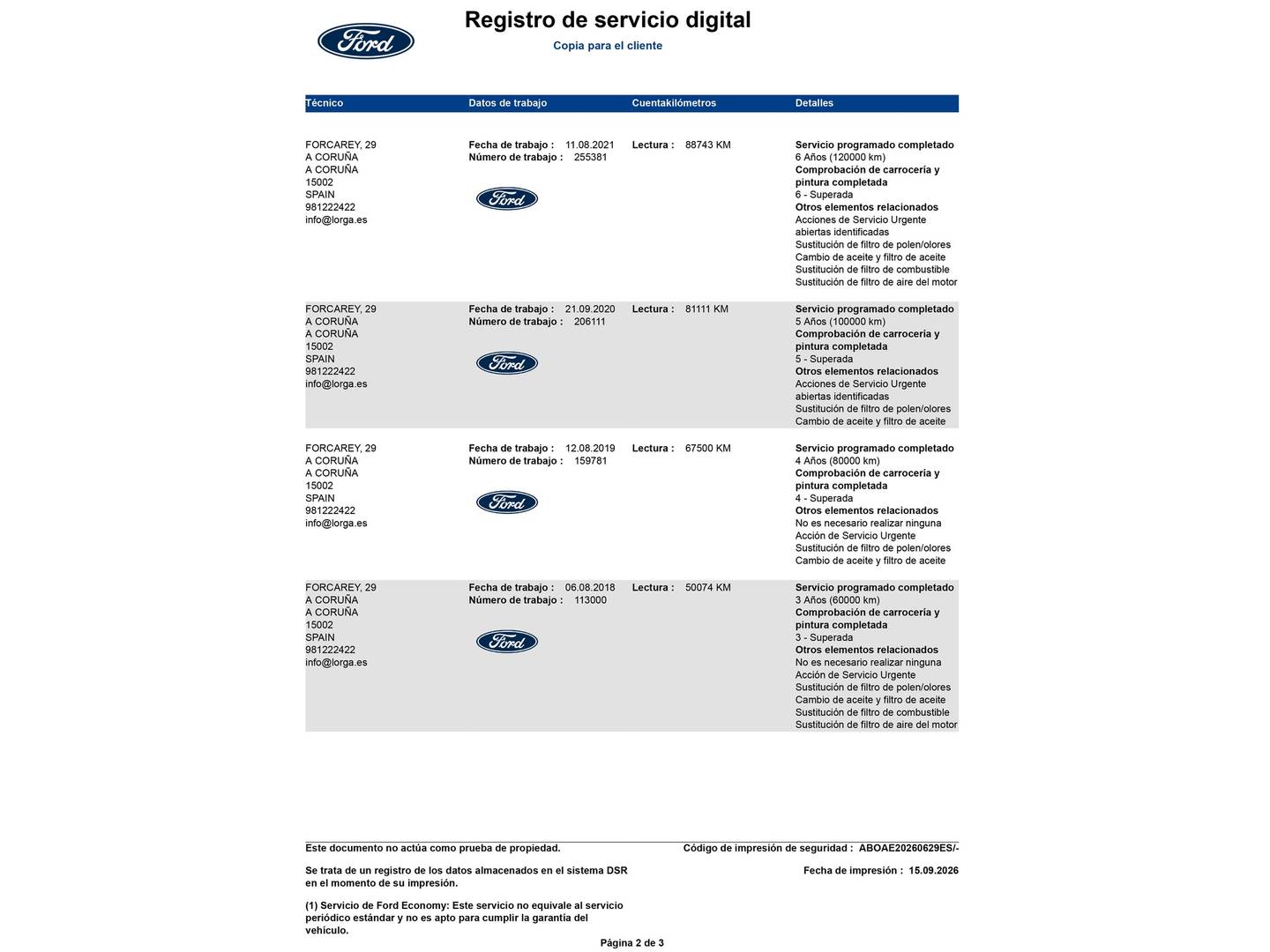 Foto del mantenimiento del Ford Kuga Ford Kuga 2.0 TDCI S&S Titanium 4x2 (120 CV)