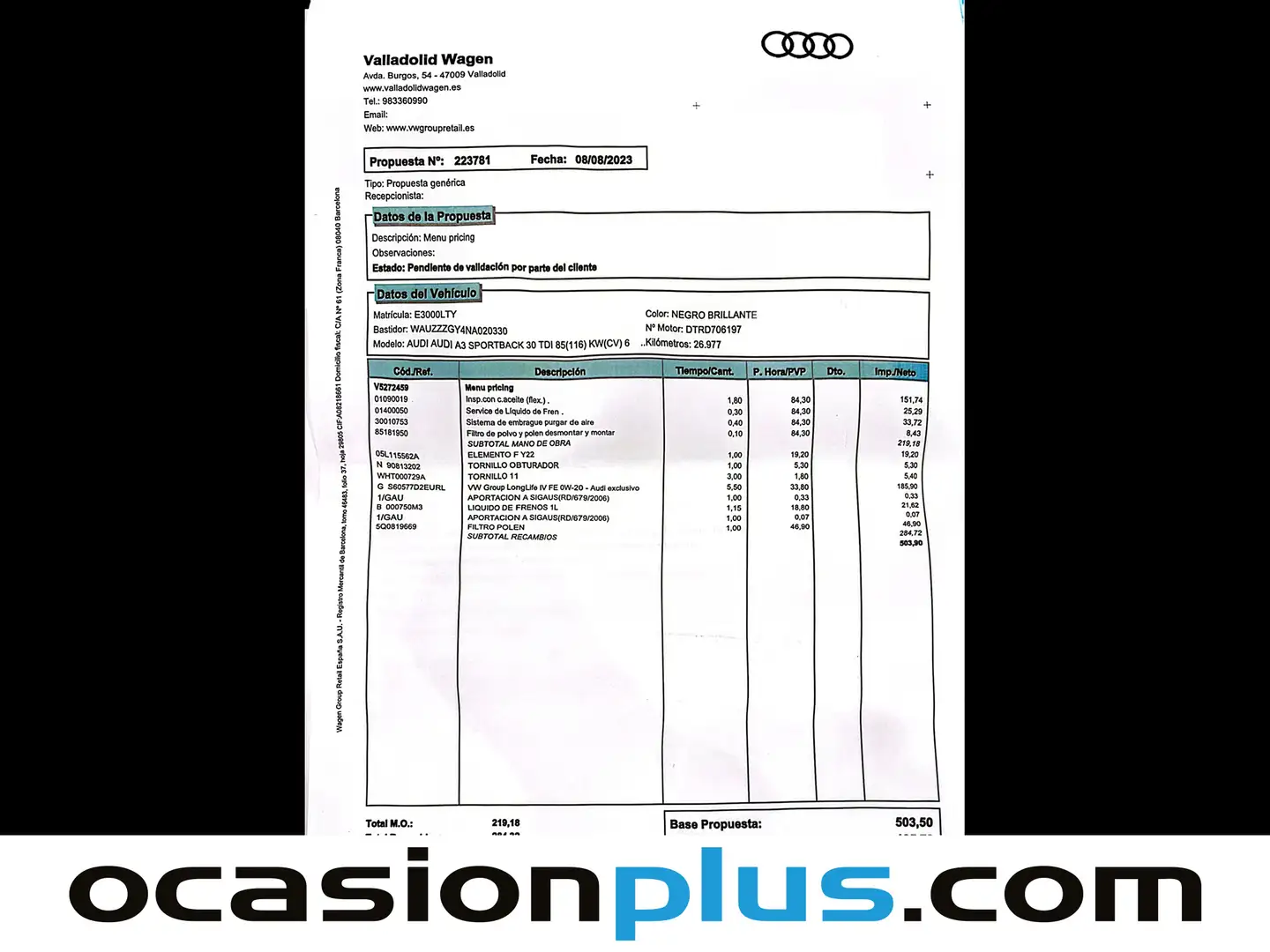 Foto Audi A3 Audi A3 Sportback Sportback 30 TDI (116 CV)