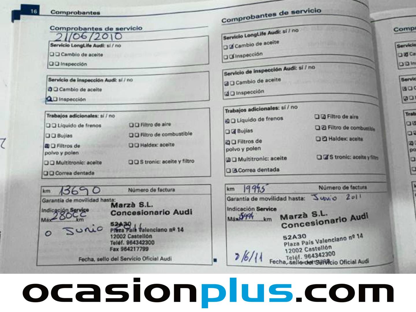Foto del mantenimiento del Audi A3 Audi A3 Sportback Sportback Ambition 2.0 TDI DPF (170 CV) S tronic Pack S Line