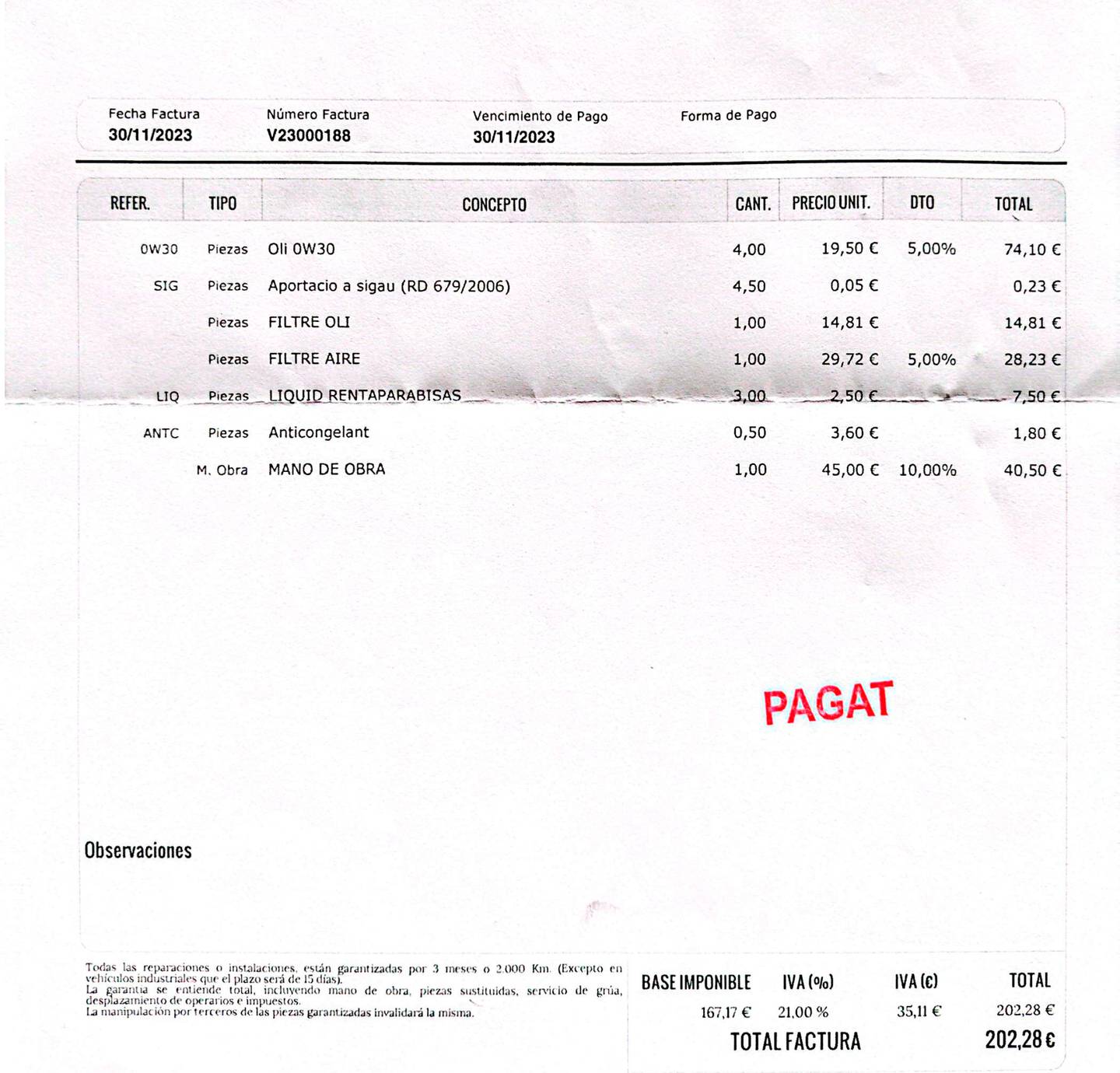 Foto del mantenimiento del Citroën Berlingo Citroen Berlingo BlueHDi 130 S&S Talla M Shine (130 CV)