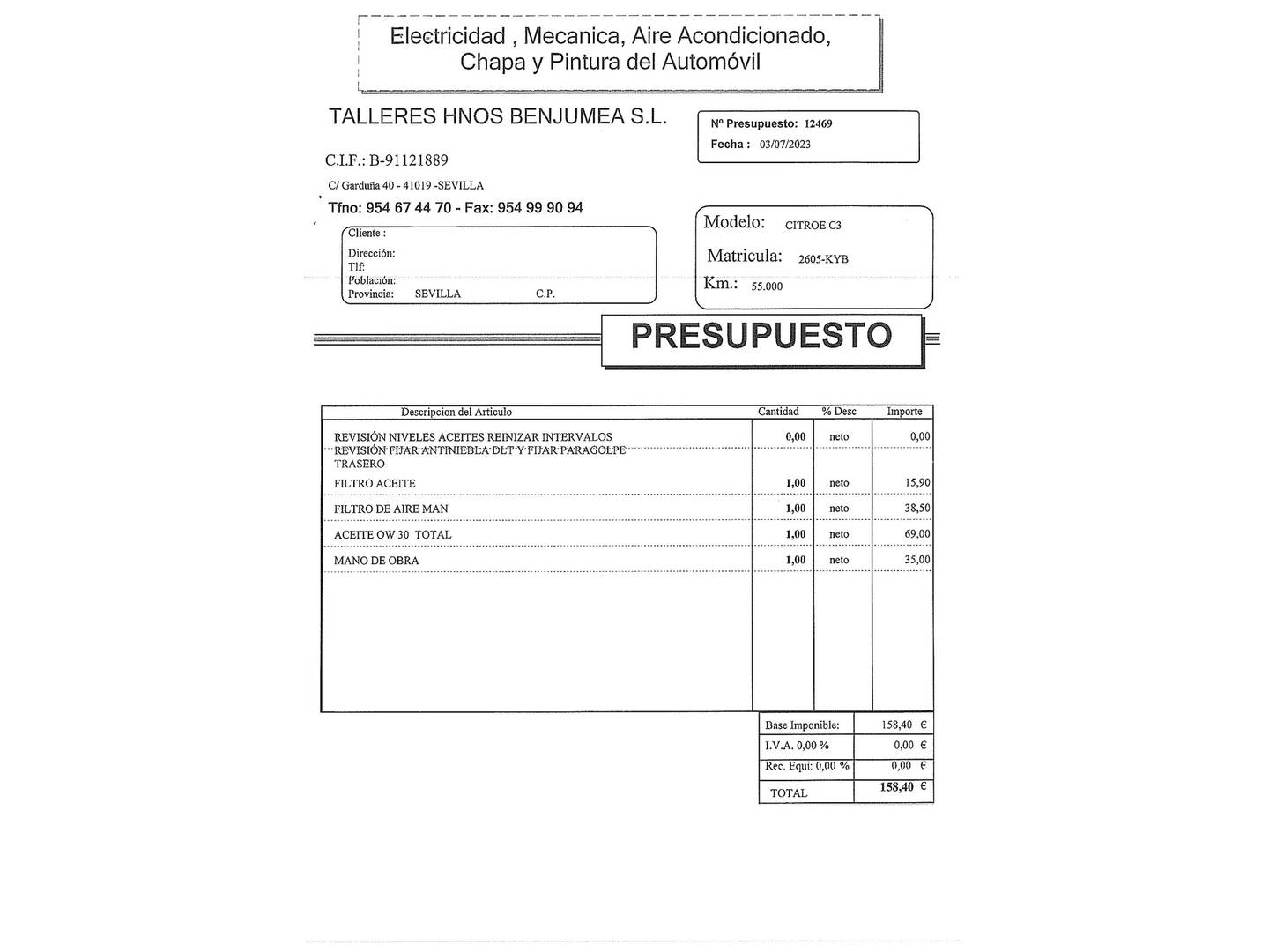 Foto del mantenimiento del Citroën C3 Citroën C3 PureTech 82 Feel (83 CV)