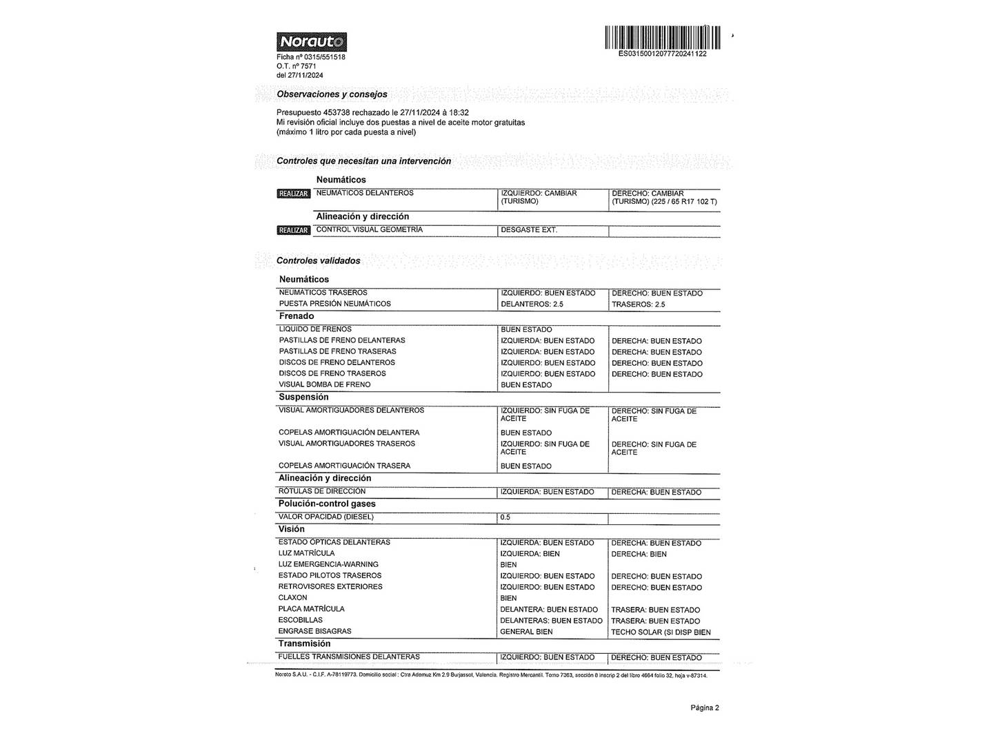 Foto del mantenimiento del Honda CR-V Honda CR-V 1.6 i-DTEC Comfort 4x2 (120 CV)