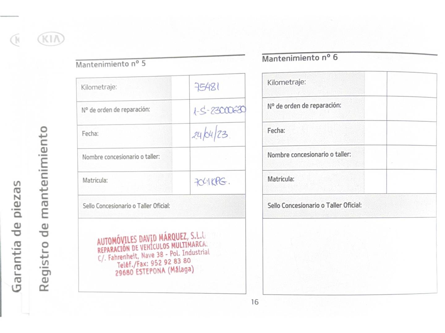 Foto del mantenimiento del KIA Ceed Kia Ceed 1.4 CVVT x-Tech17 (100 CV)