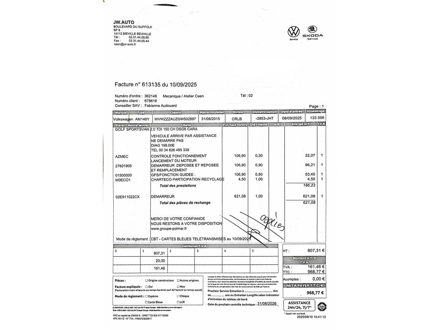 Foto del mantenimiento del Volkswagen Golf Sportsvan Volkswagen Golf Sportsvan Sport 2.0 TDI CR BMT (150 CV) DSG
