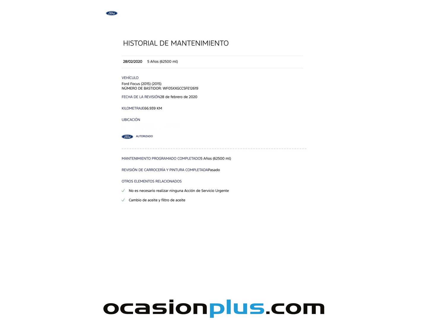 Foto del mantenimiento del Ford Focus Ford Focus 1.0 Ecoboost S&S Titanium (125 CV)