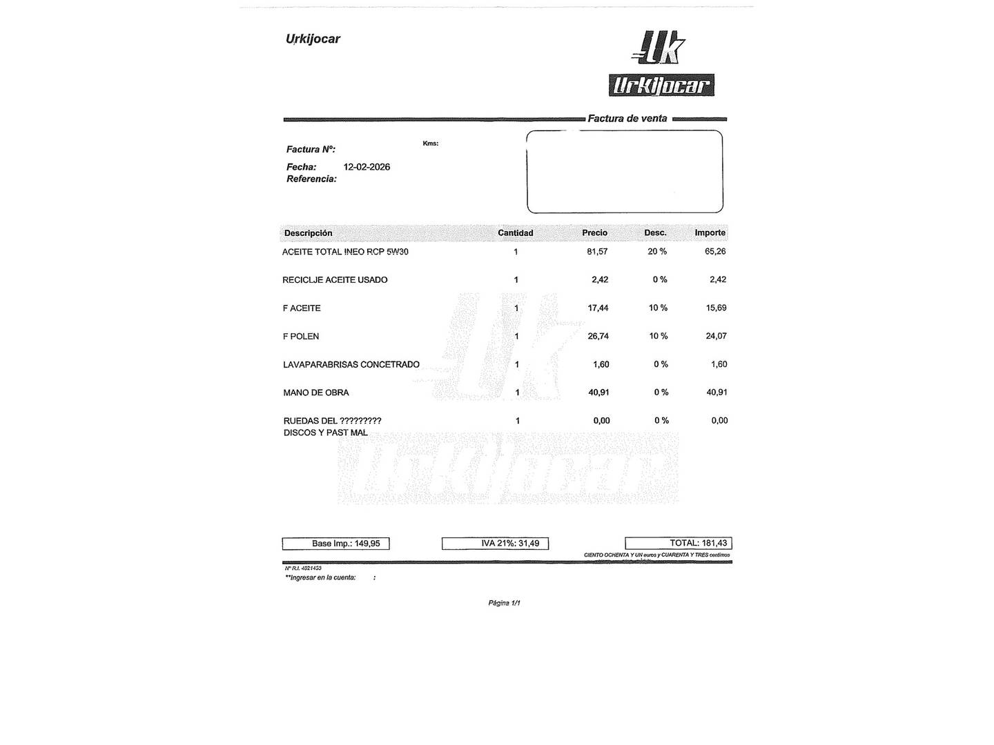 Foto del mantenimiento del Opel Corsa Opel Corsa 1.2 Turbo XHL GS-Line (100 CV)
