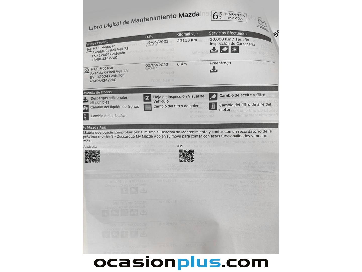 Foto del mantenimiento del Mazda Mazda3 Mazda Mazda 3 2.0 Sedan e-Skyactiv-X Zenith Safety Black AT (186 CV)
