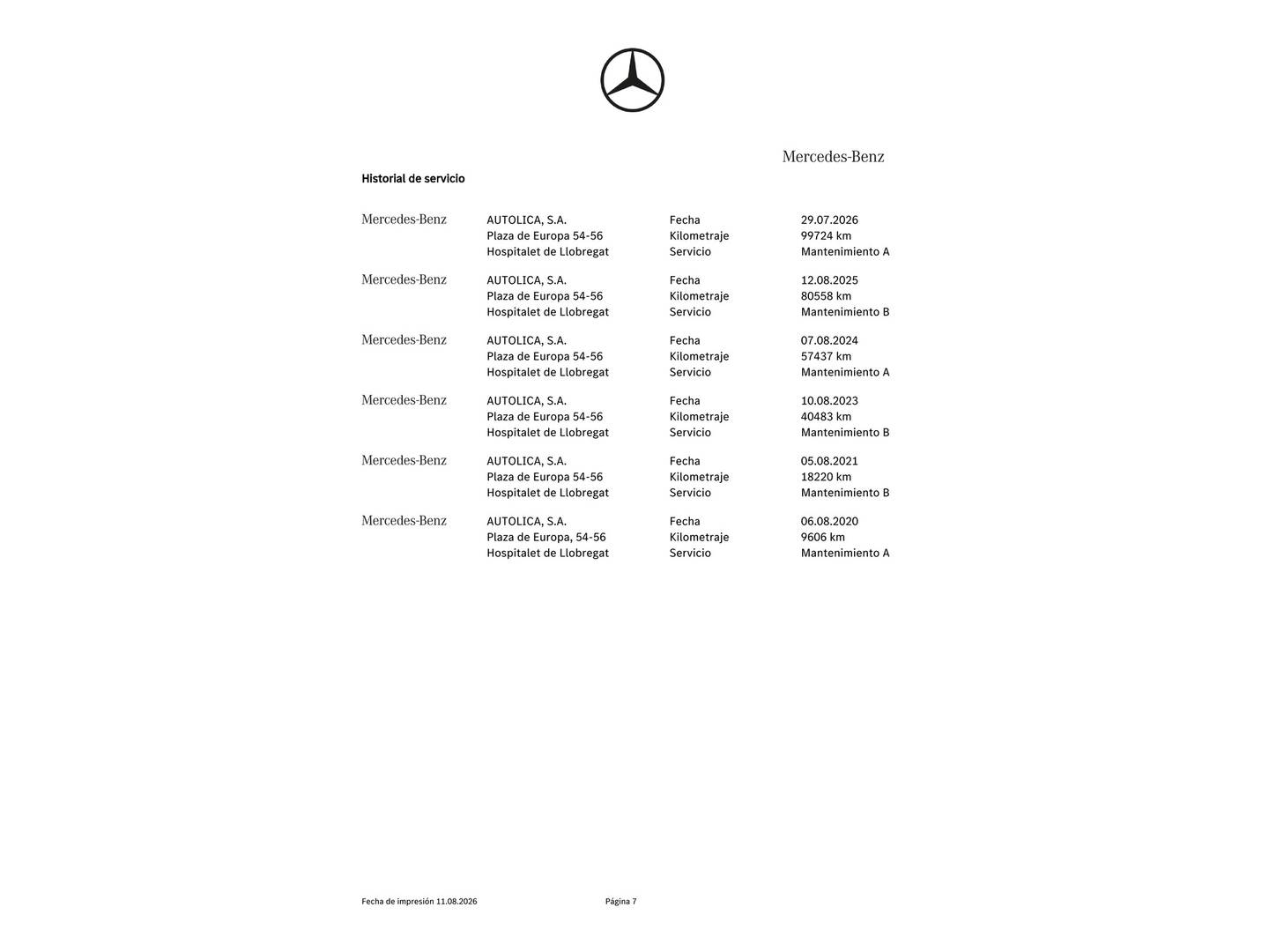 Foto del mantenimiento del Mercedes Clase C Mercedes Clase C C 200  (184 CV)