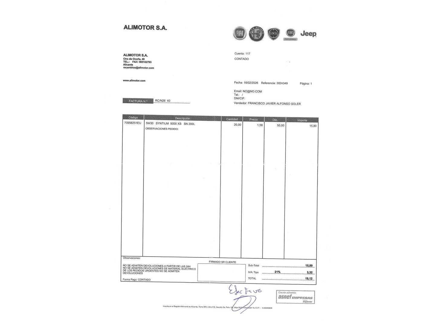 Foto del mantenimiento del Jeep Wrangler Jeep Wrangler 2.2 CRD Sport 8ATX (200 CV)
