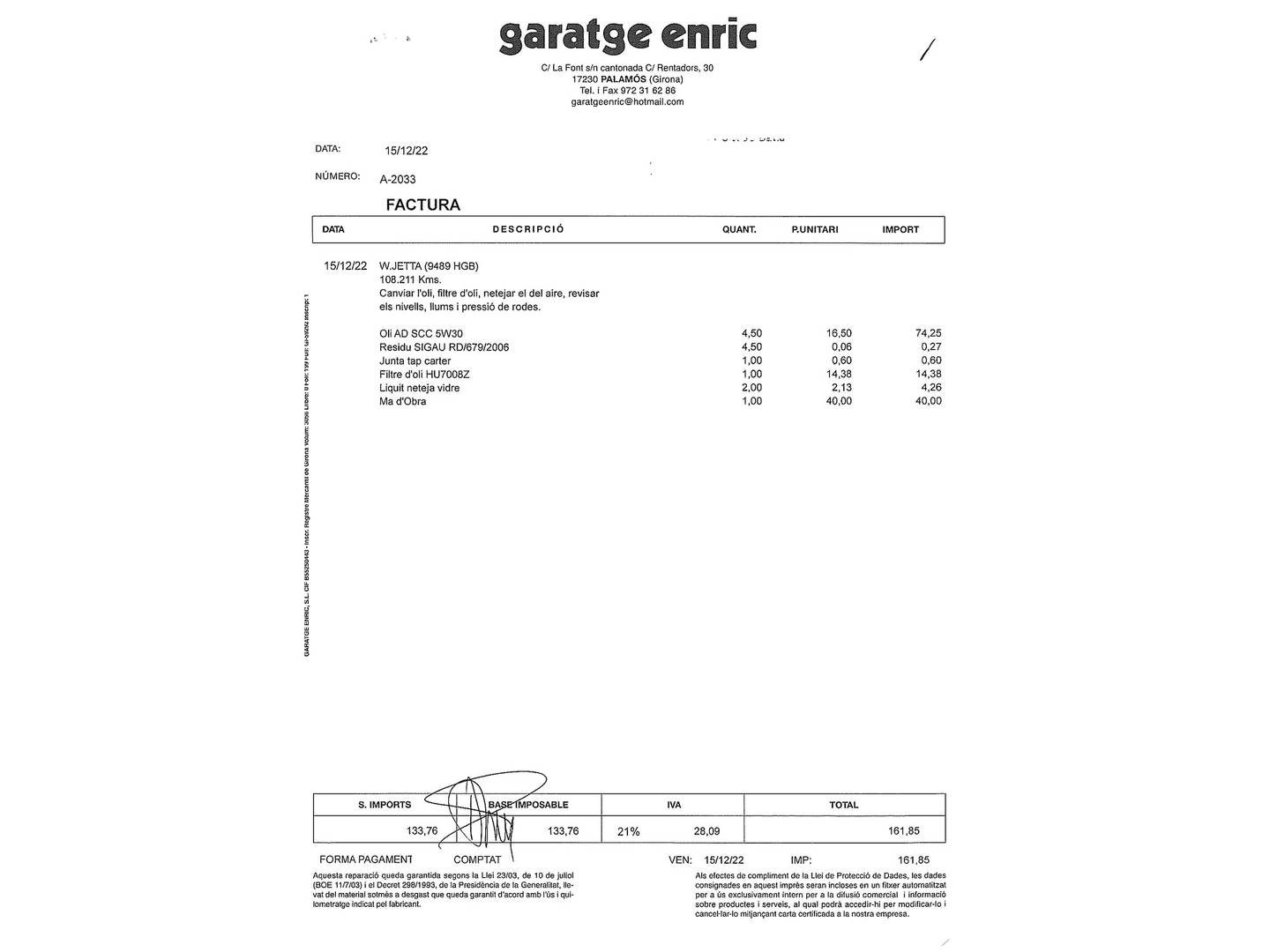 Foto del mantenimiento del Volkswagen Jetta Volkswagen Jetta 1.6 TDI Advance BMT (105 CV)
