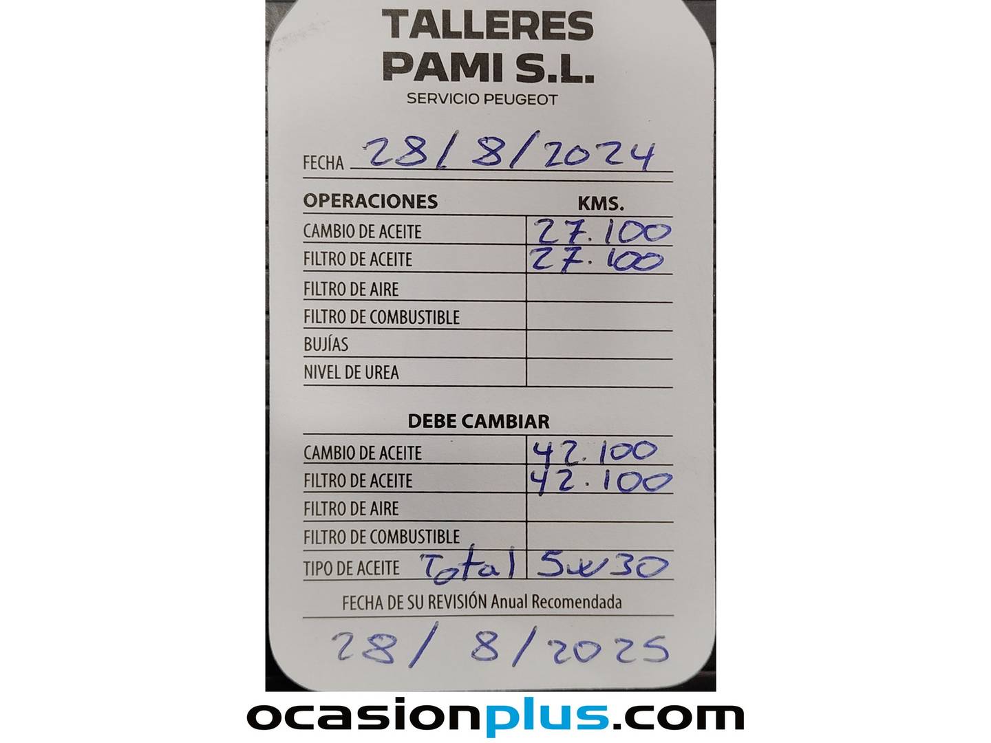 Foto del mantenimiento del Renault Scénic Renault Scenic Intens Energy TCe (130 CV)