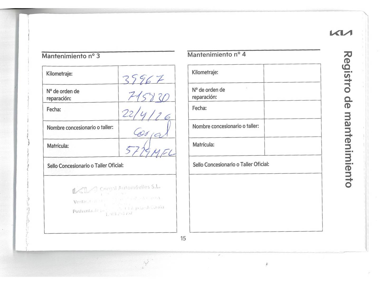 Foto del certificado del KIA Sportage KIA Sportage 1.6 T-GDi PHEV Drive 4x4 (265 CV)