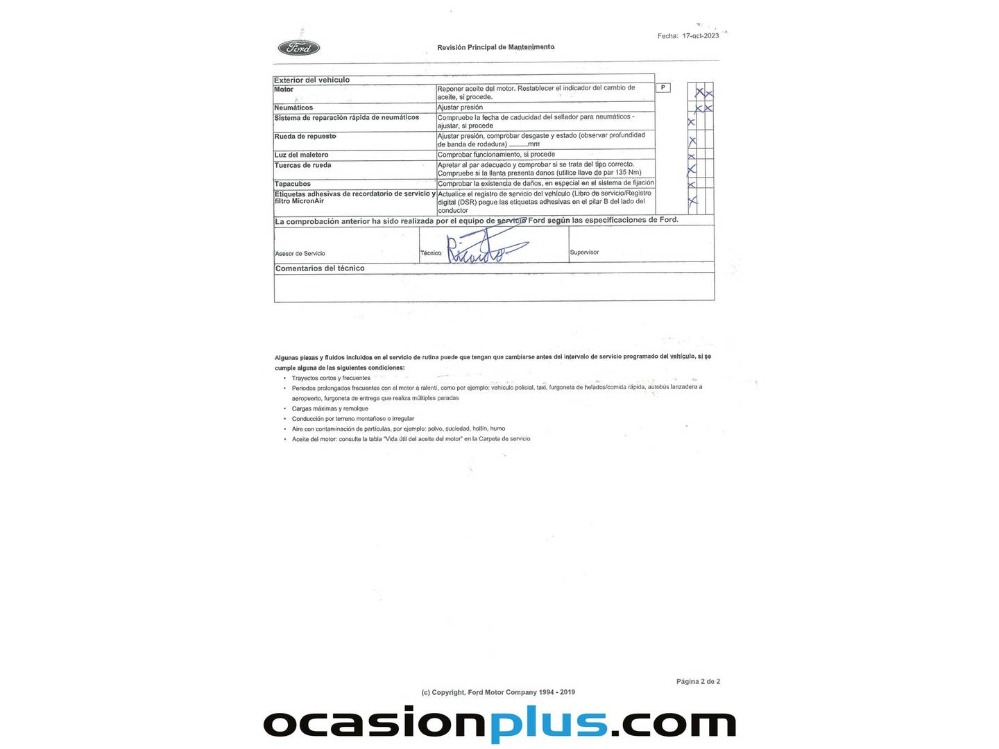 Foto del mantenimiento del Ford Tourneo Courier Ford Tourneo Courier 1.0 EcoBoost Trend (100 CV)