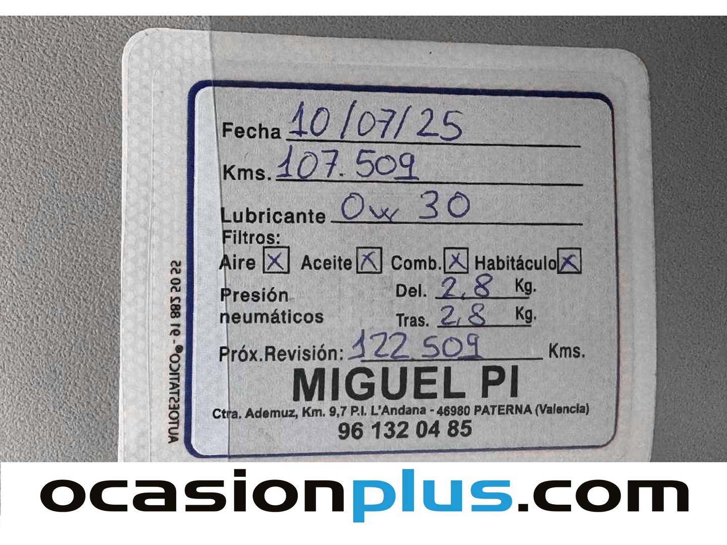 Foto del mantenimiento del Fiat DUCATO Fiat DUCATO 2.3D A Series A 70  (150 CV)