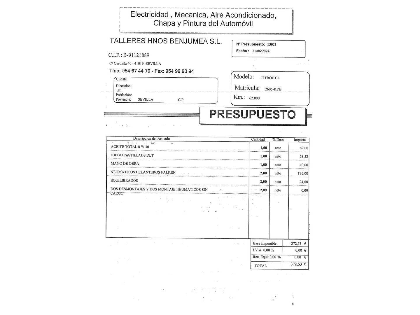 Foto del mantenimiento del Citroën C3 Citroën C3 PureTech 82 Feel (83 CV)