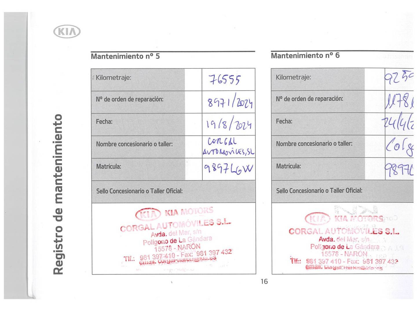 Foto del mantenimiento del KIA XCeed KIA XCeed 1.0 T-GDi Drive (120 CV)