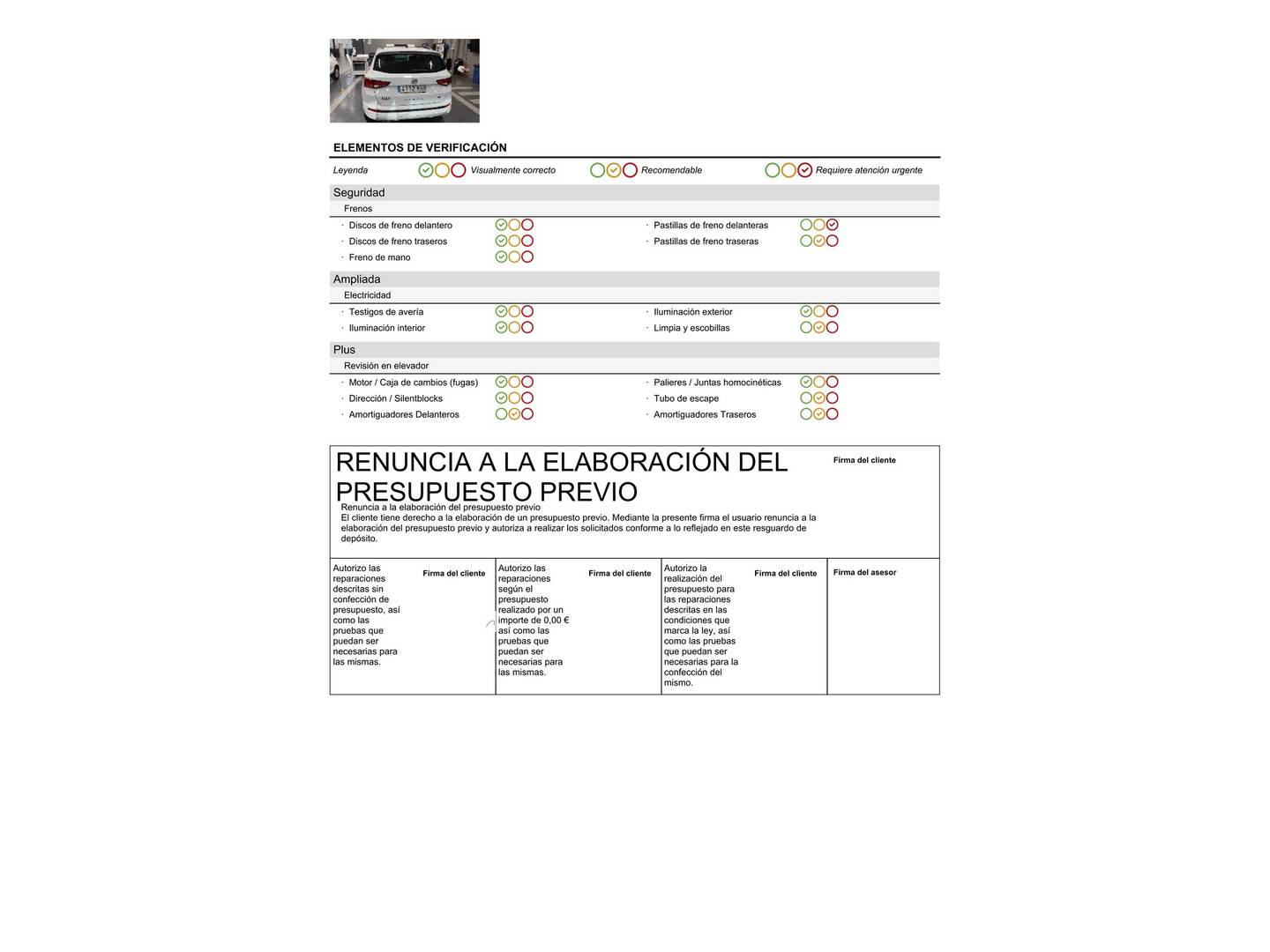 Foto del mantenimiento del Seat Ateca Seat Ateca 1.5 TSI S&S FR Plus (150 CV)