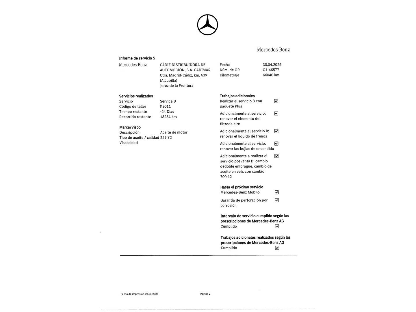 Foto del mantenimiento del Mercedes Clase A Mercedes Clase A 180 (136 CV) Pack AMG