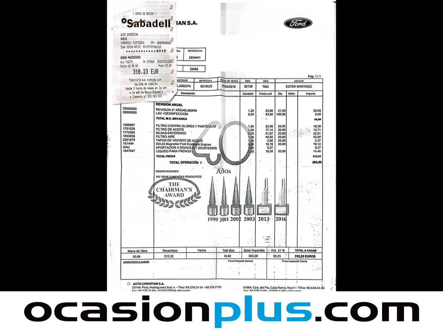 Foto del mantenimiento del Ford Tourneo Courier Ford Tourneo Courier 1.0 EcoBoost Sport (100 CV)