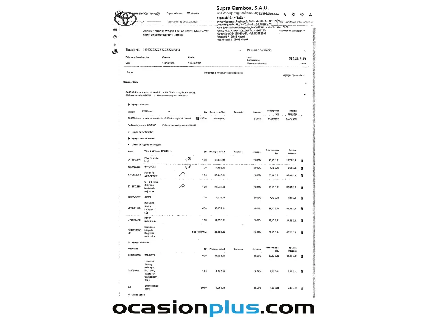 Foto Toyota Auris Toyota Auris 140H Advance Touring Sports (136 CV)