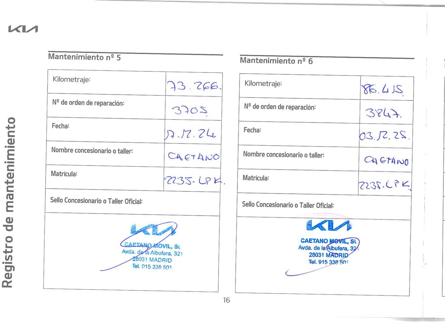 Foto del mantenimiento del KIA Rio KIA Rio 1.0 T-GDi MHEV iMT GT Line (120 CV)