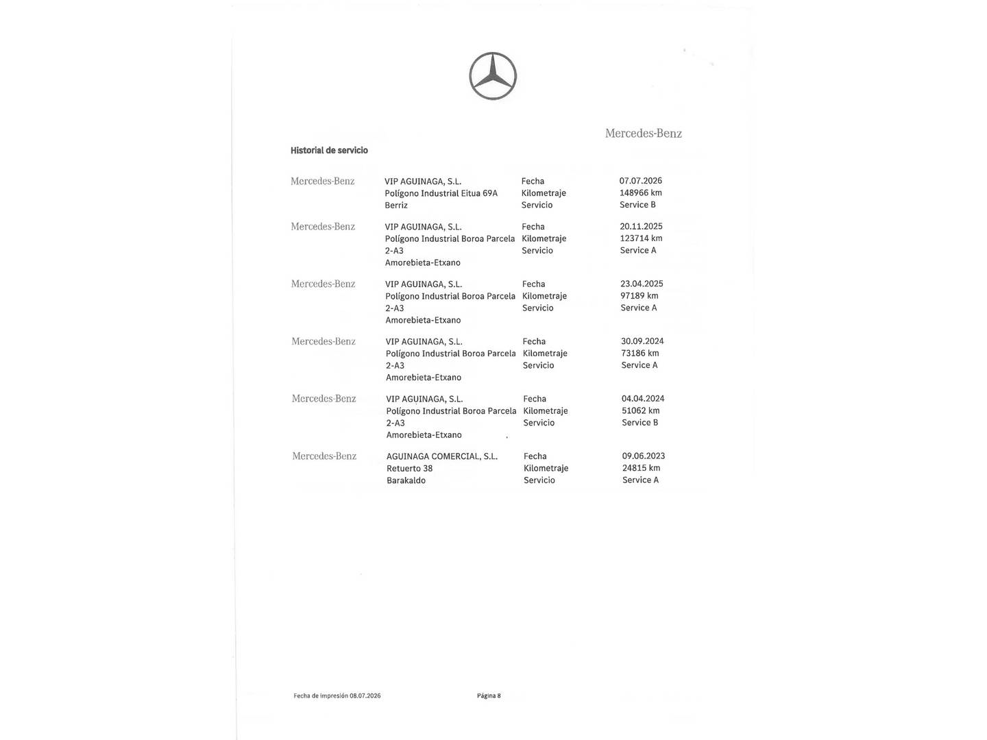 Foto del mantenimiento del Mercedes GLA Mercedes GLA 200 (163 CV) Pack AMG