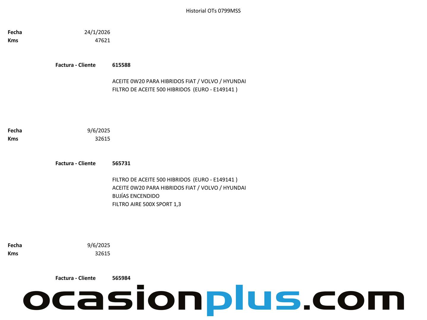 Foto del mantenimiento del Fiat 500 Fiat 500 1.0 Hybrid Dolcevita (70 CV)