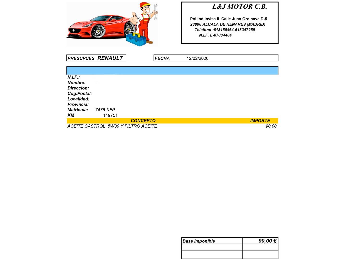Foto del mantenimiento del Renault Mégane Renault Megane Zen Energy dCi (110 CV)