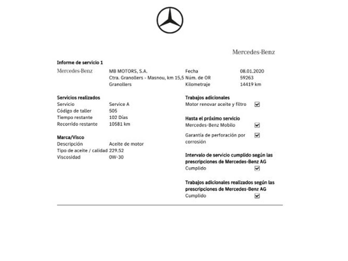 Foto del mantenimiento del Mercedes Clase B Mercedes Clase B Clase B 200 d Pack AMG (150 CV)