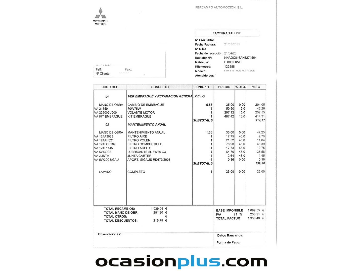 Foto del mantenimiento del KIA Stonic KIA Stonic 1.6 CRDi VGT Drive (136 CV)