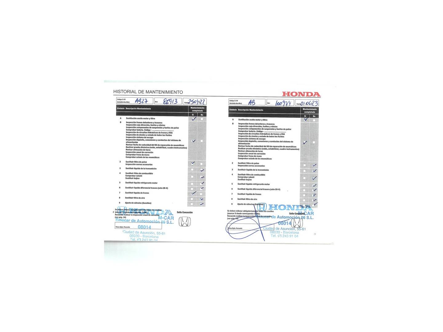 Foto del mantenimiento del Honda HR-V Honda HR-V 1.6 i-DTEC Executive (120 CV)