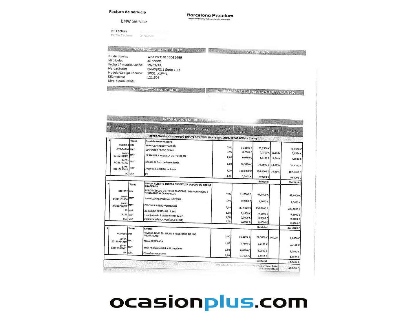 Foto del mantenimiento del BMW Serie 1 BMW Serie 1 125i (224 CV) Pack M