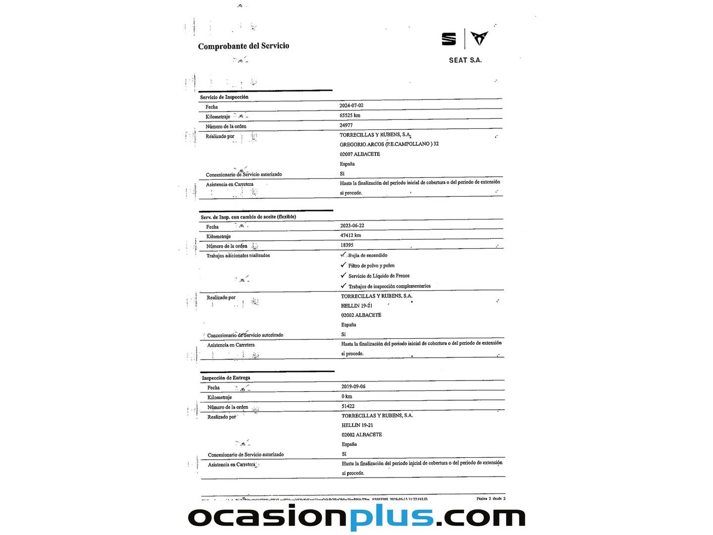 Foto del mantenimiento del Seat Ibiza Seat Ibiza 1.0 EcoTSI FR Plus DSG (115 CV)