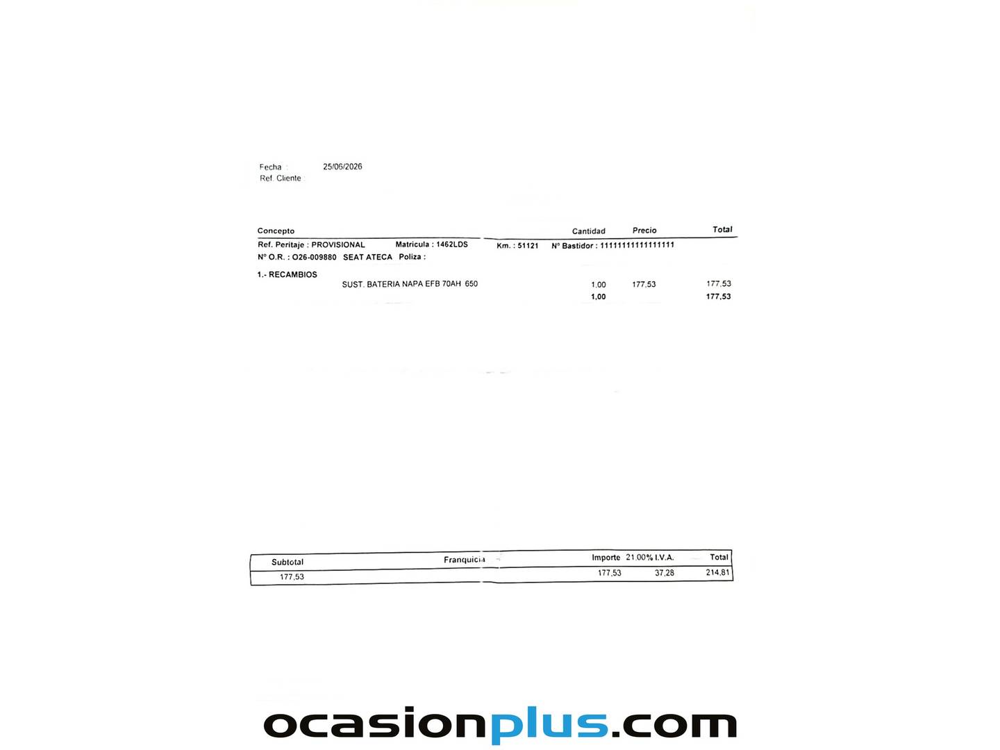 Foto del mantenimiento del Seat Ateca Seat Ateca 2.0 TSI S&S Xcellence 4Drive DSG (190 CV)