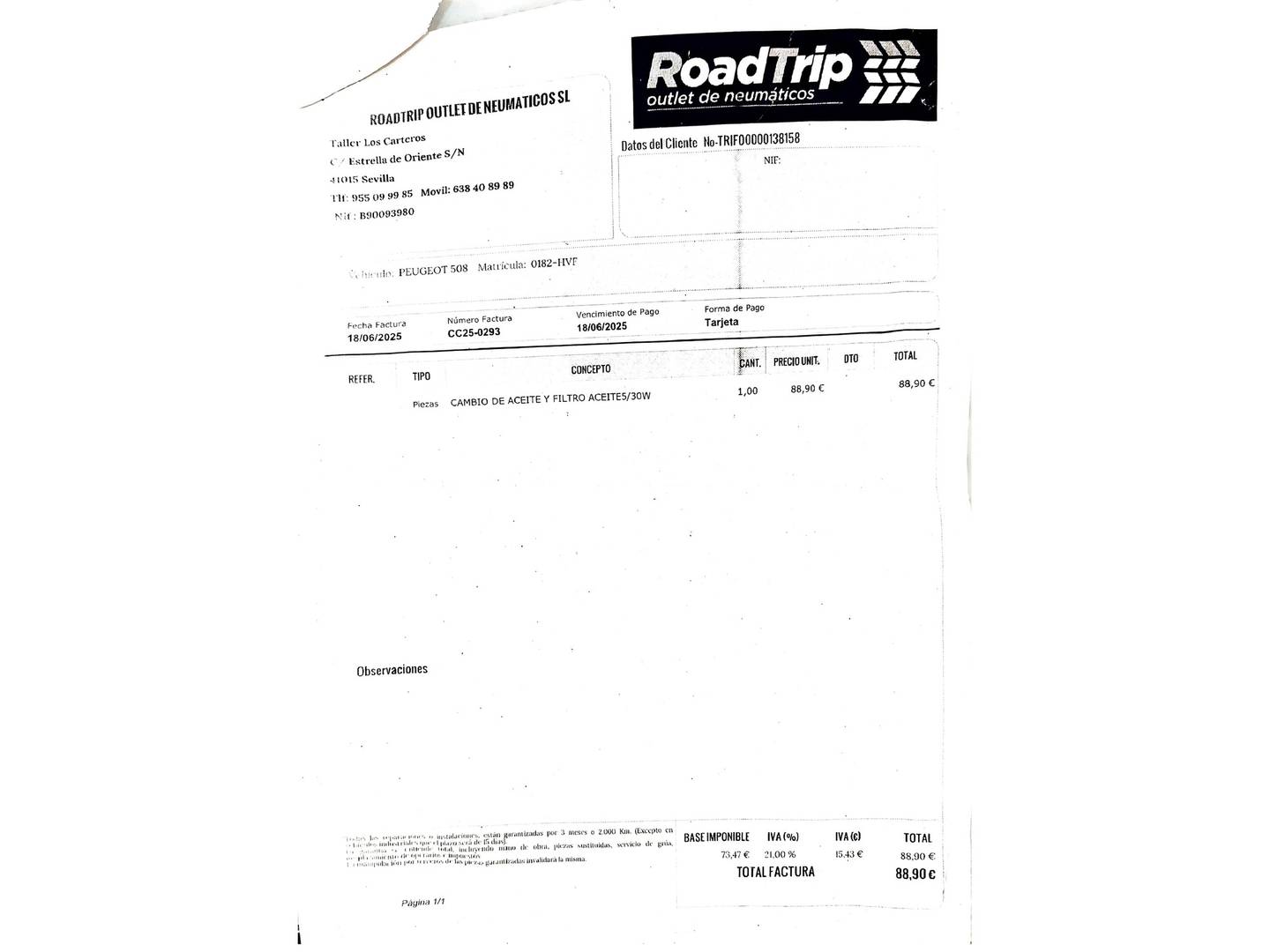 Foto del mantenimiento del Peugeot 508 Peugeot 508 2.0 HDI Active (140 CV)