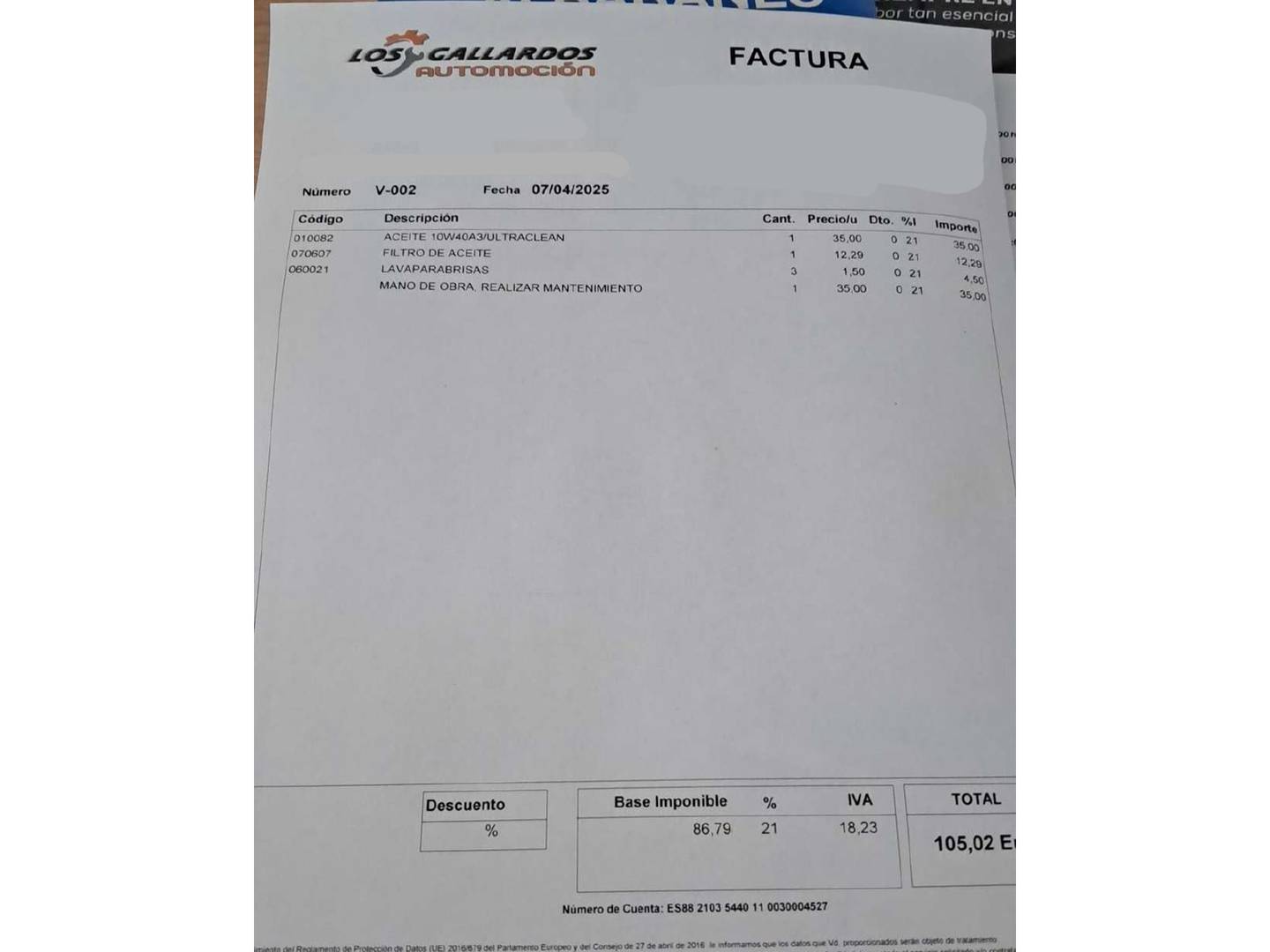 Foto del mantenimiento del Opel Corsa Opel Corsa 1.2 S&S Selective (85 CV)