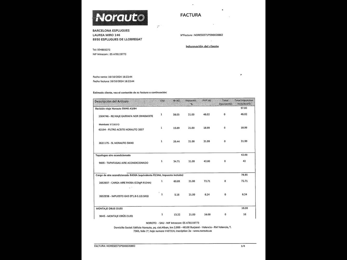 Foto del mantenimiento del Renault Clio Renault Clio Expression 1.2 16v (75 CV)