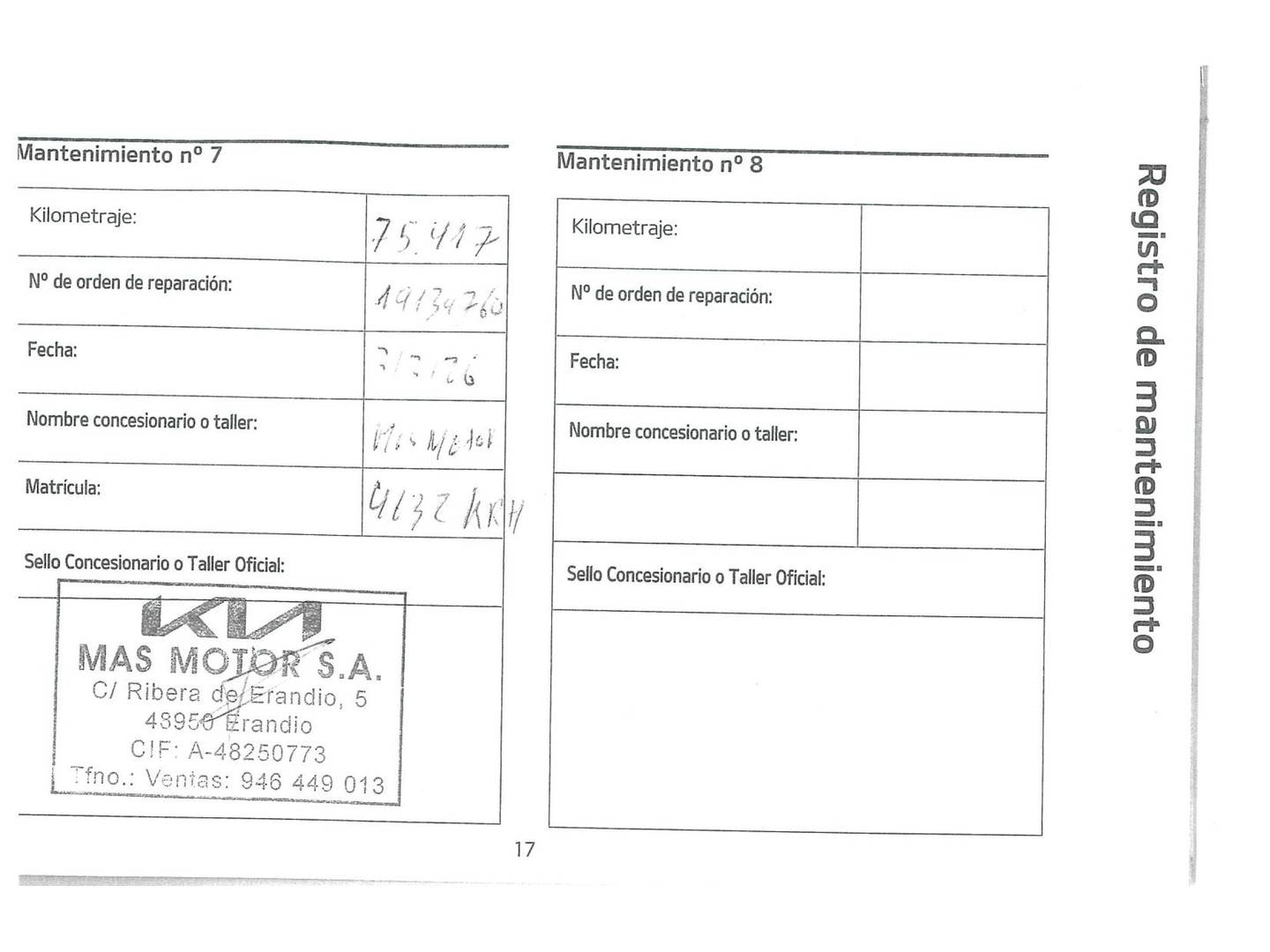 Foto del mantenimiento del KIA Stonic KIA Stonic 1.0 T-GDi Drive (100 CV)