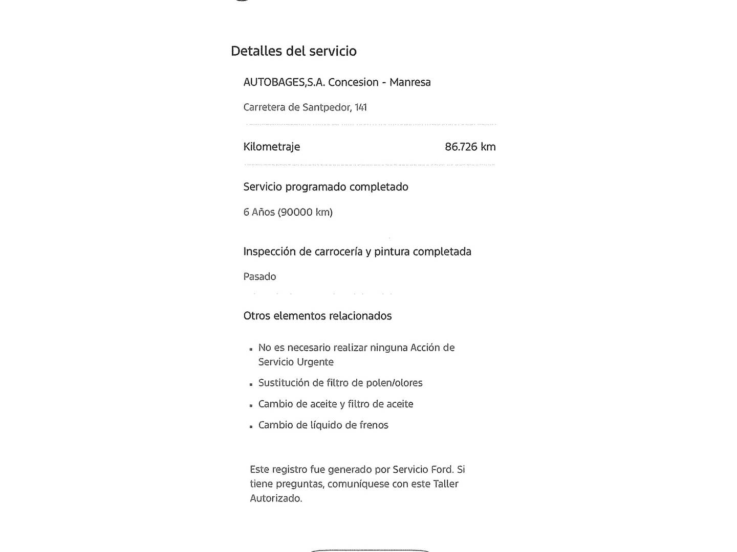 Foto del mantenimiento del Ford Fiesta Ford Fiesta 1.0 EcoBoost S&S Active (95 CV)