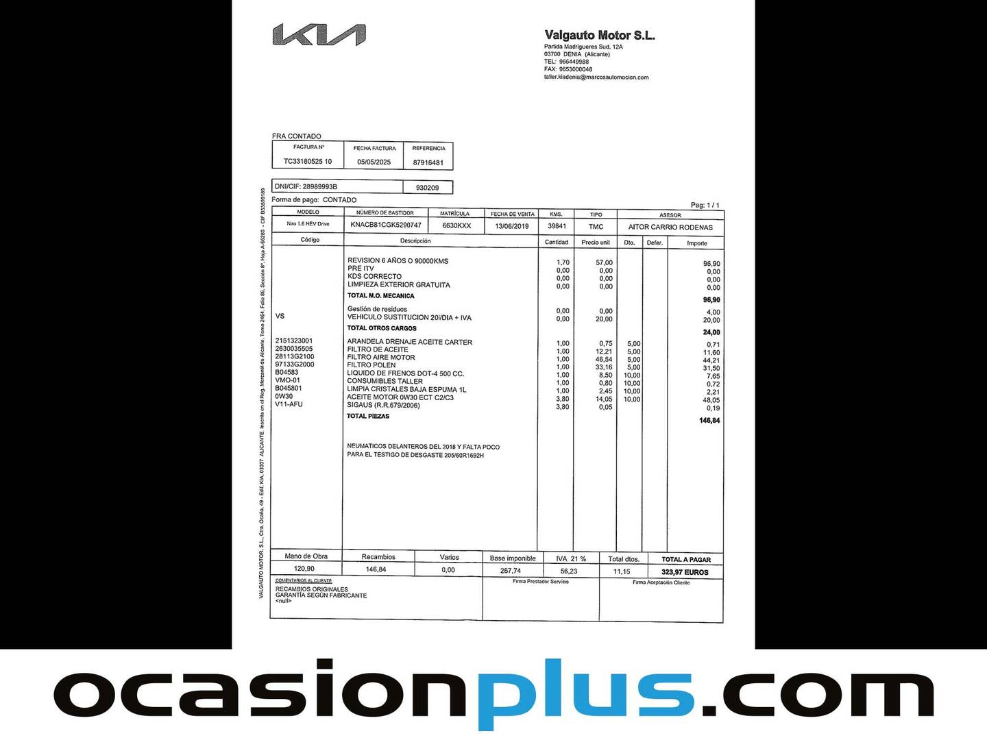 Foto KIA Niro Kia Niro 1.6 GDi HEV Híbrido Drive (141 CV)