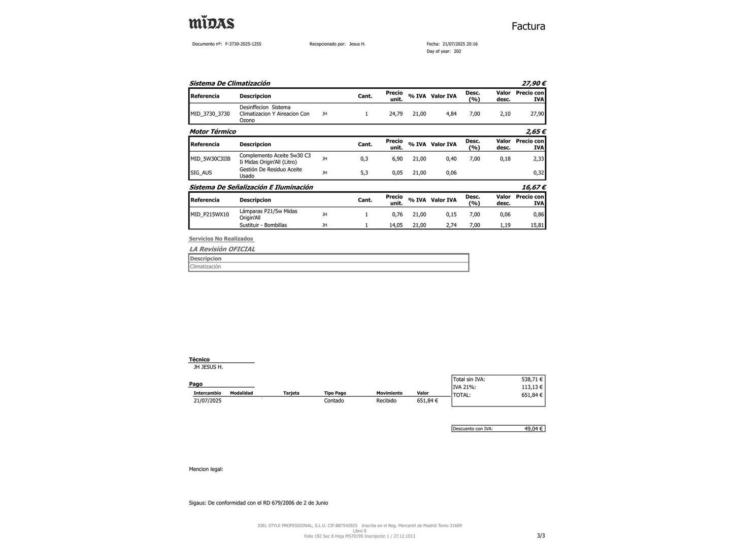 Foto del mantenimiento del Hyundai i30 Hyundai i30 1.6 CRDI Tecno (110 CV)