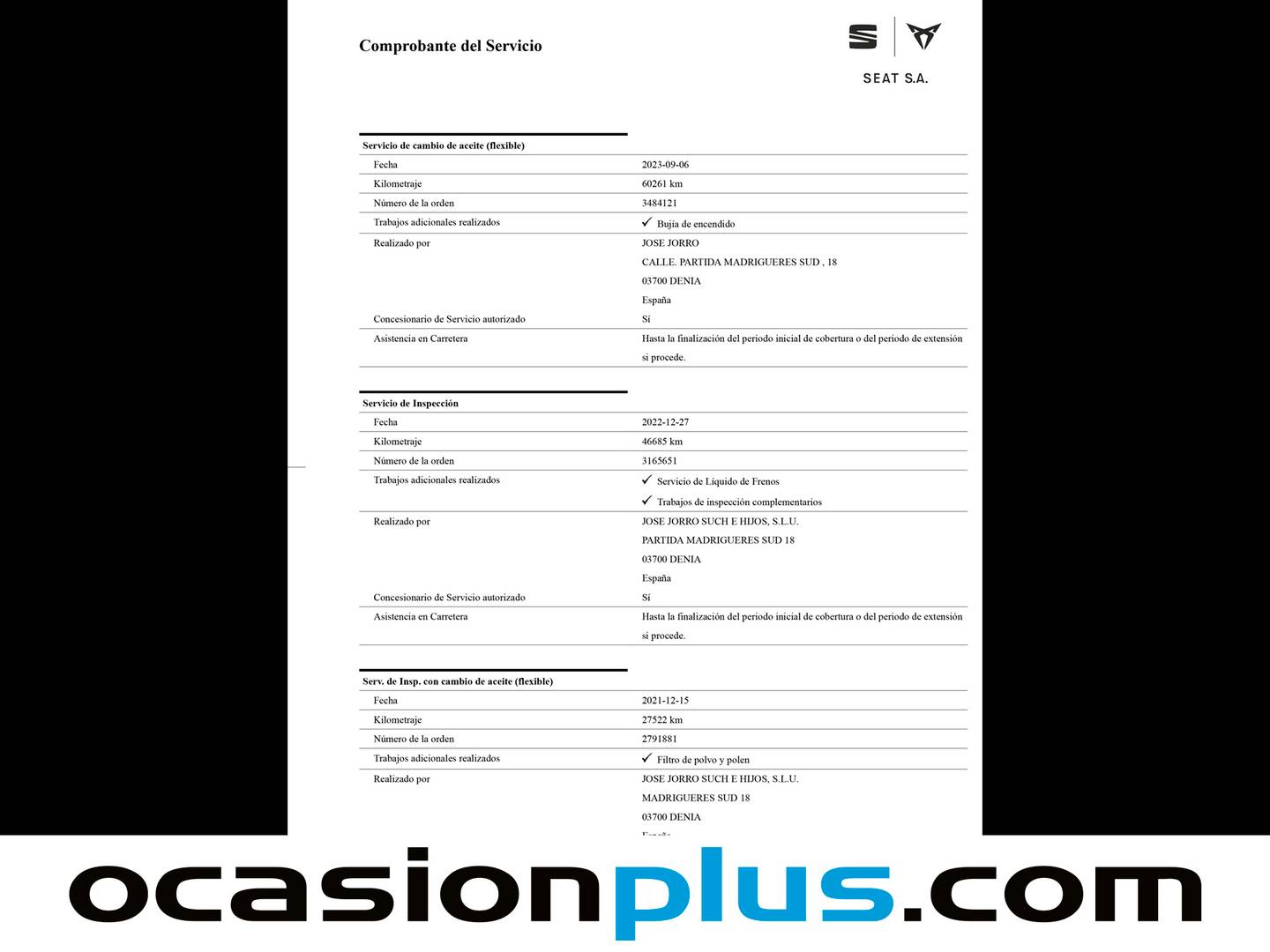 Foto del mantenimiento del Seat Ateca SEAT Ateca 1.5 TSI S&S FR Edition (150 CV)