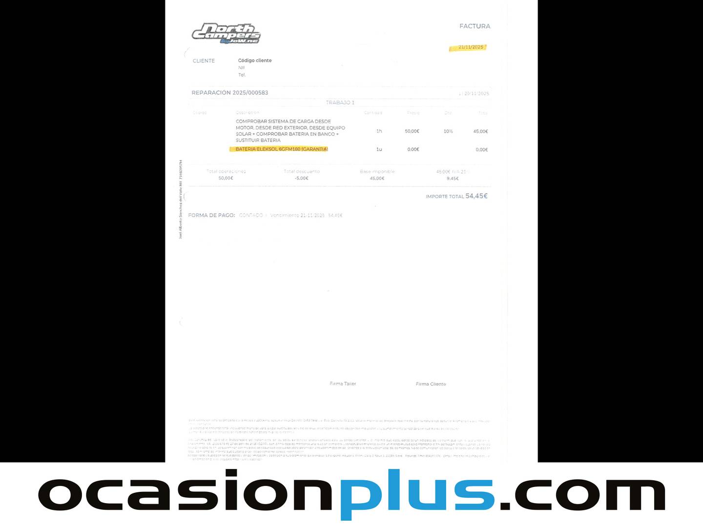 Foto del mantenimiento del Benimar Tessoro 440 Benimar Tessoro 440 UP (130 CV) 4 Plazas