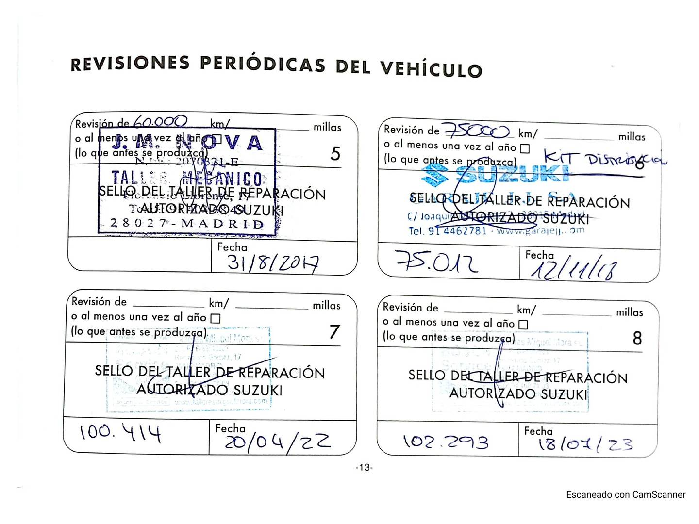 Foto del mantenimiento del Suzuki Grand Vitara Suzuki Grand Vitara 1.9 DDIS JX (129 CV)