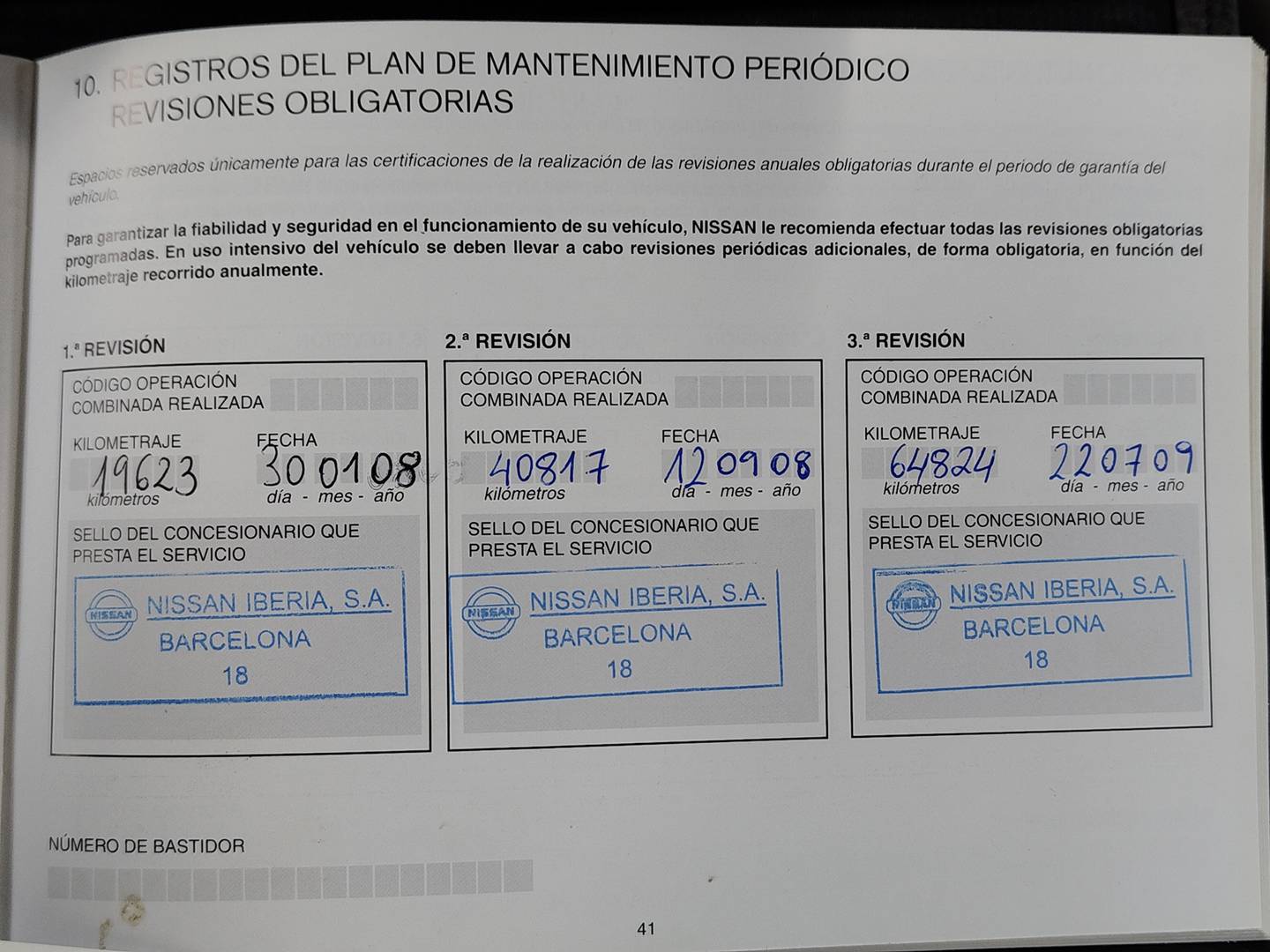Foto del mantenimiento del Nissan Pathfinder Nissan Pathfinder 2.5 dCi LE Auto (171 CV) 7 Plazas