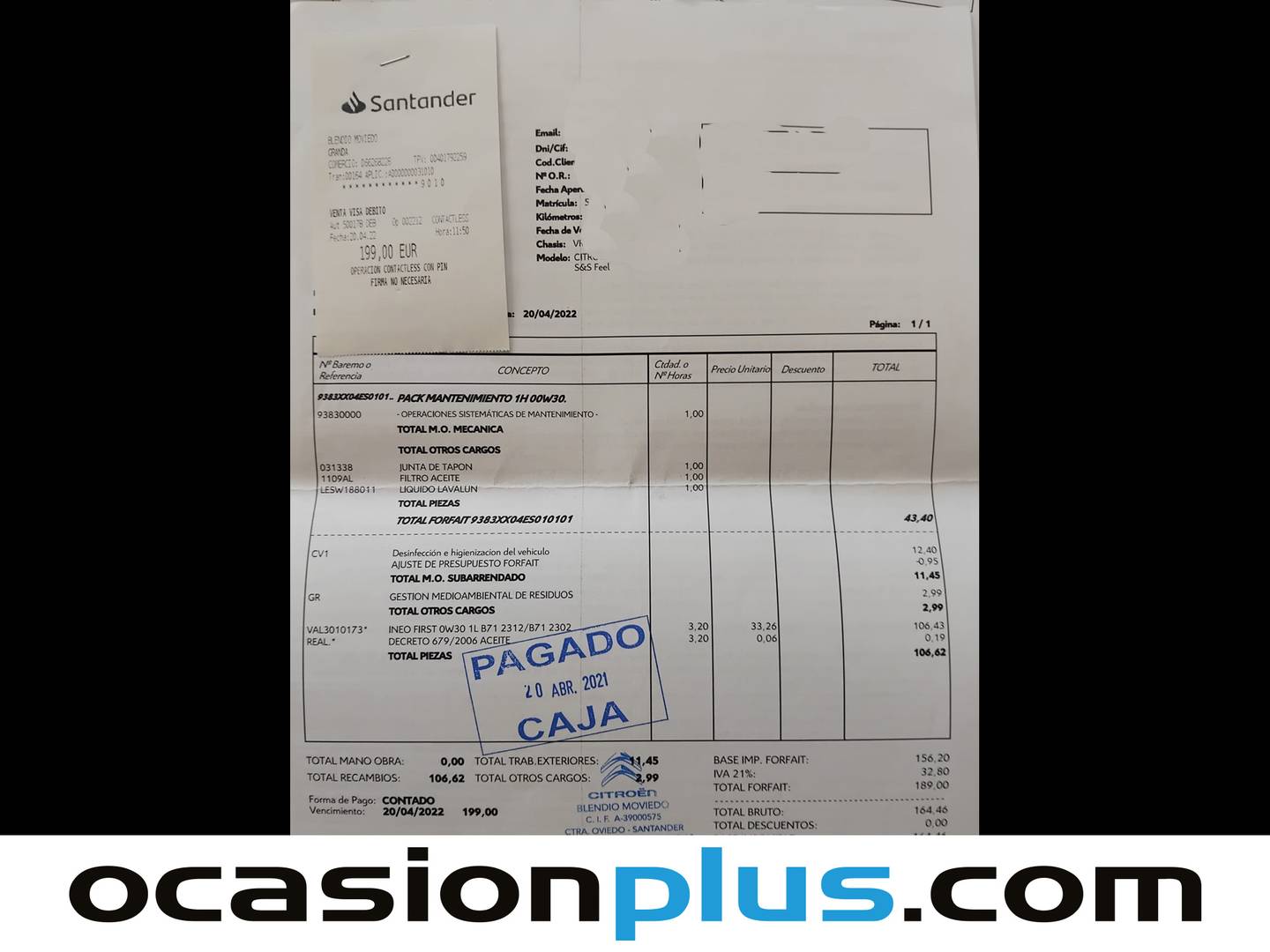 Foto del mantenimiento del Citroën C3 Citroën C3 PureTech 82 Feel (83 CV)
