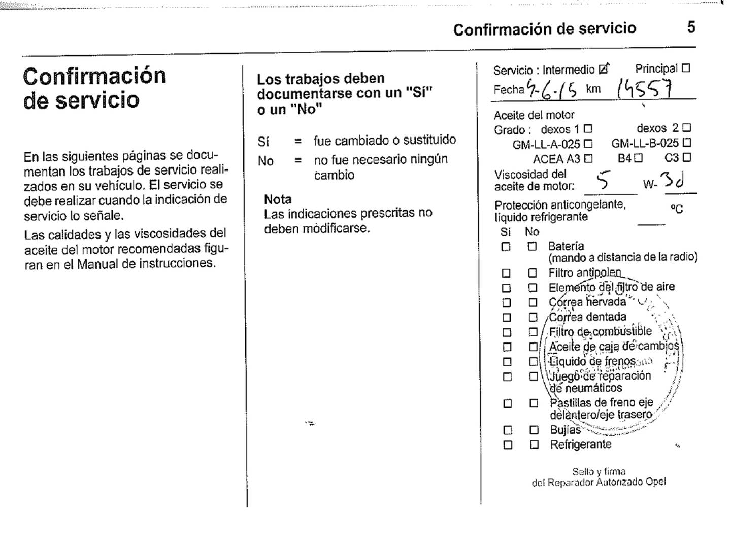 Foto del mantenimiento del Opel Astra Opel Astra 1.6 CDTI S&S Excellence (110 CV)