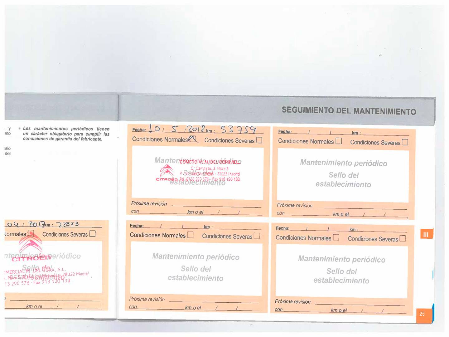 Foto del mantenimiento del Citroën C3 Citroen C3 1.4 HDI Collection (68 CV)