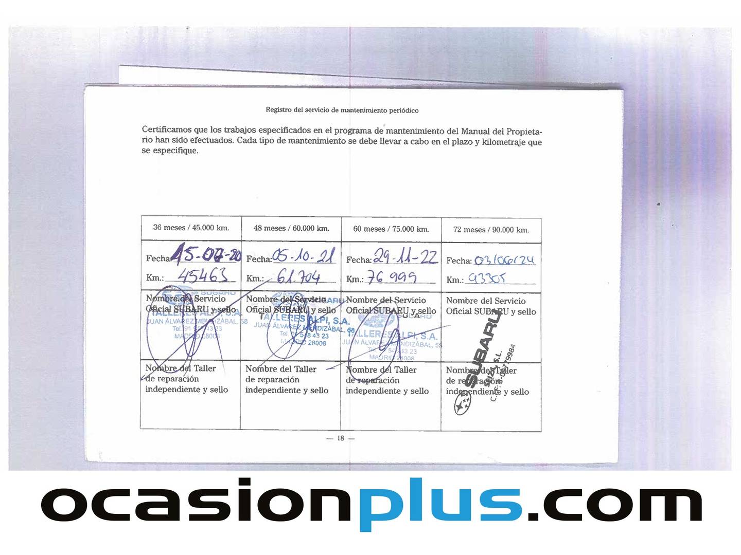 Foto del mantenimiento del Subaru Outback Subaru Outback 2.0 TD Executive Plus CVT Lineartron AWD (150 CV)
